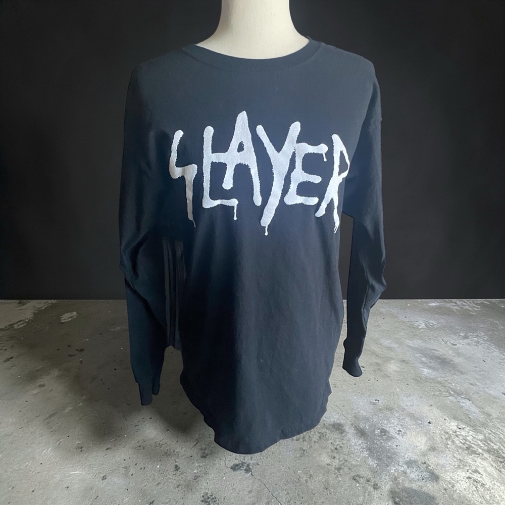 Slayer Graphic Long Sleeve Tee - Black-size small